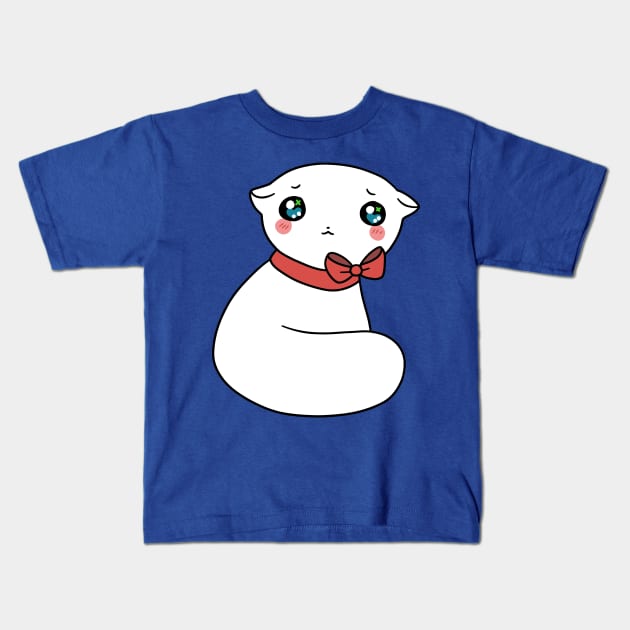 Pretty White Kitty Kids T-Shirt by saradaboru